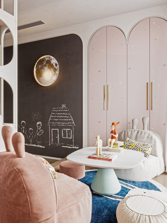 Vefon pink wooden modern small almirah kids room